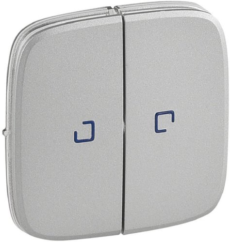 Лицевая панель Legrand Valena Allure для 2-кл. выключателя с подсветкой алюминий картинка